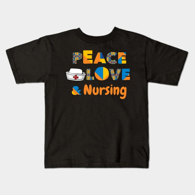 Peace love and nursing Kids T-Shirt by madani04